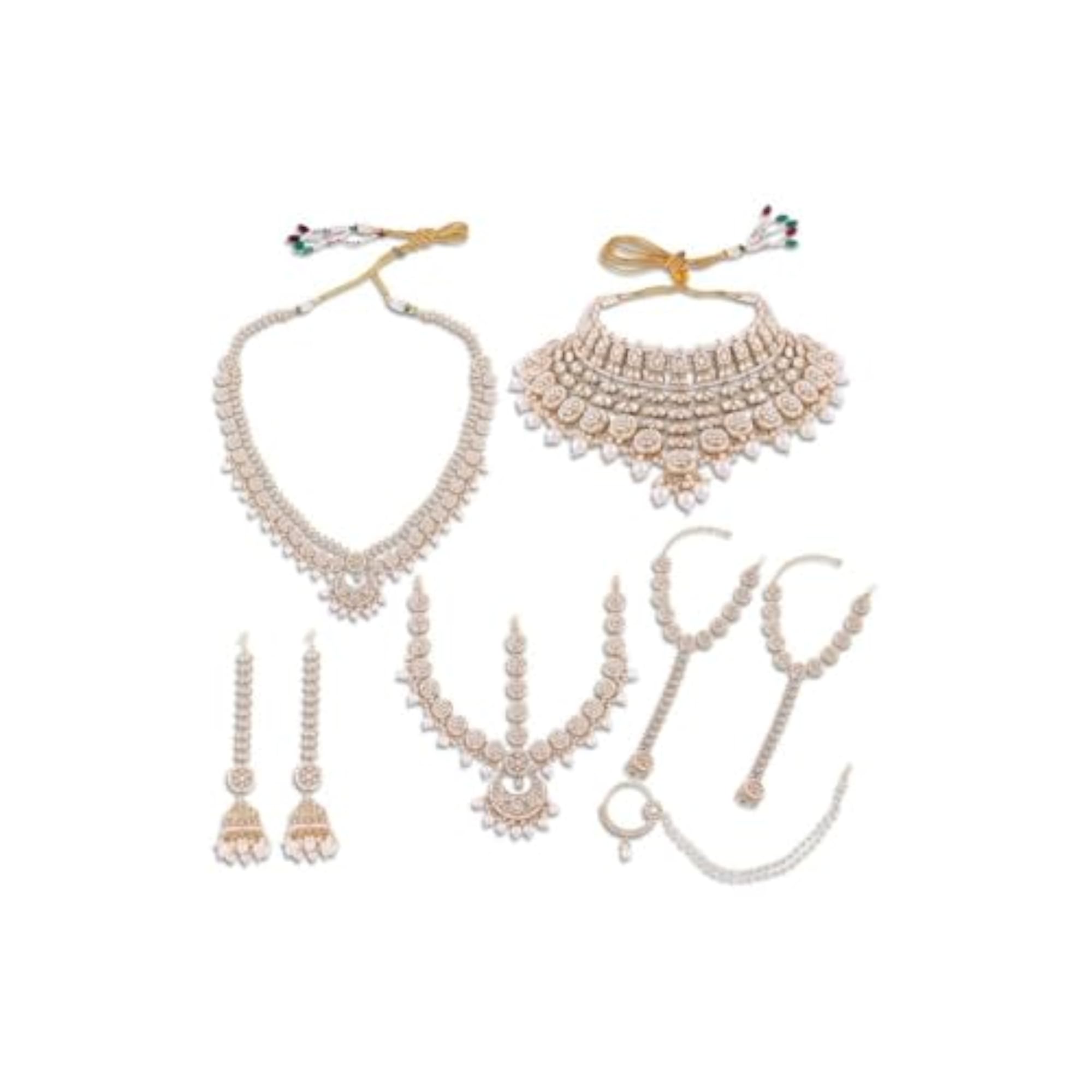 Golden Plated Stone Beaded Bridal Jewellery Set for Women